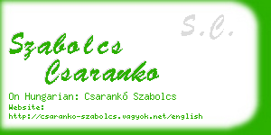 szabolcs csaranko business card