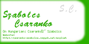 szabolcs csaranko business card